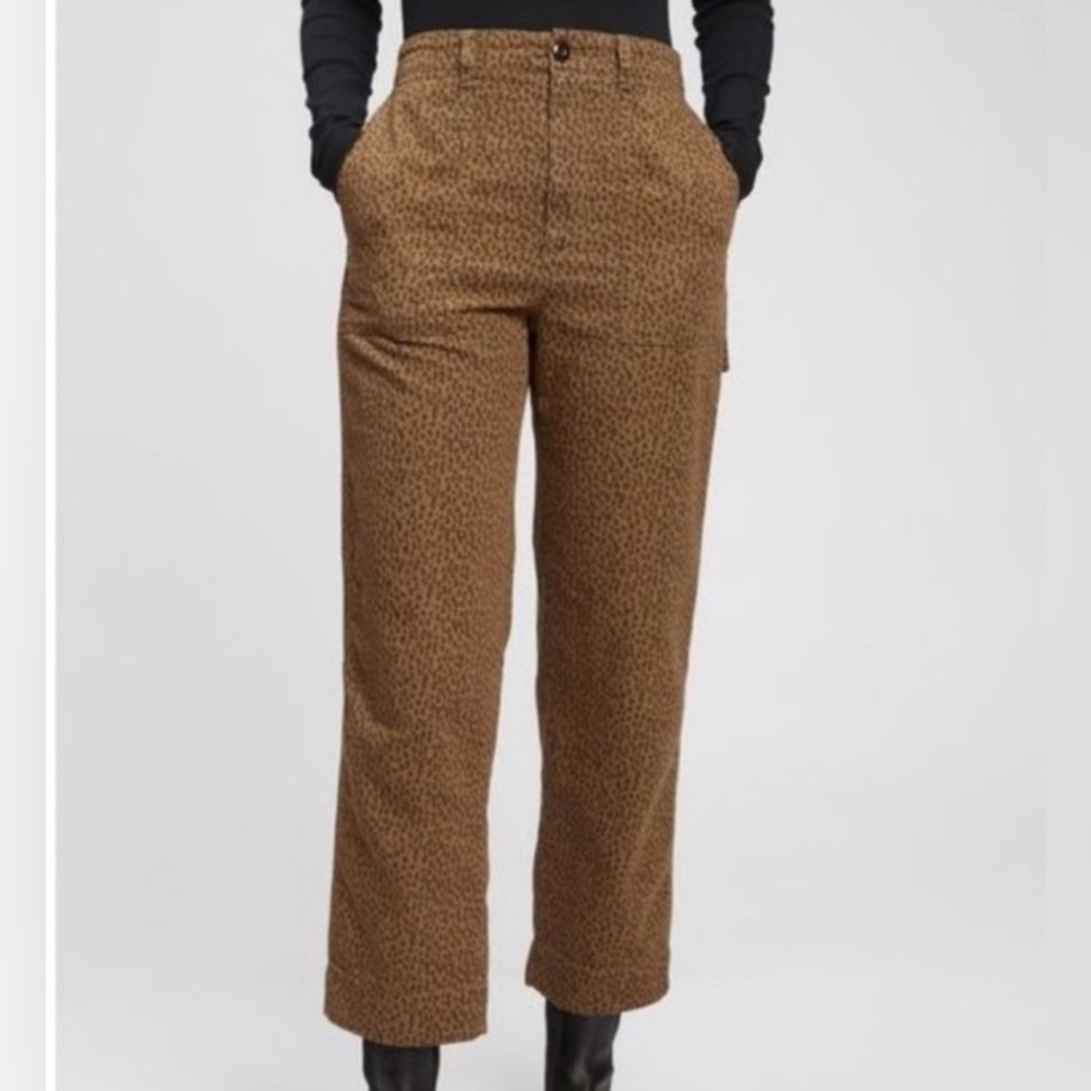 Cheetah print carpenter pants